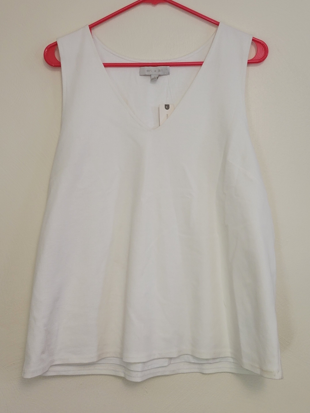 Anthropologie White V-Neck Sleeveless Tank